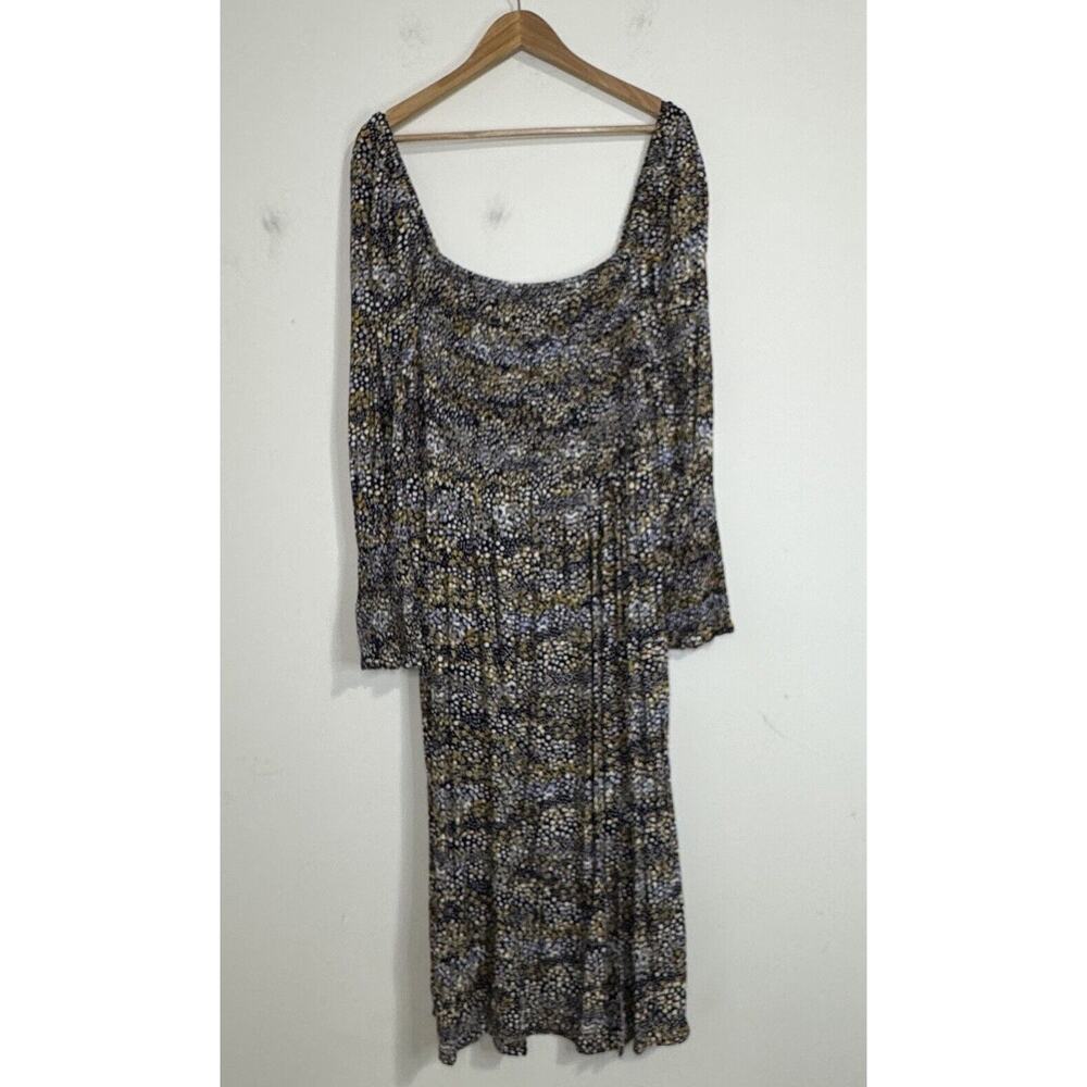 Eloquii Elements Mixed Dot Print Smocked Midi Dre… - image 4